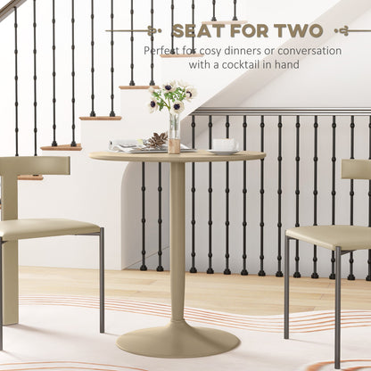 HOMCOM 75H x 70cm Two-Person Minimalistic Dining Table - Light Brown