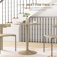 HOMCOM 75H x â70cm Two-Person Minimalistic Dining Table - Light Brown