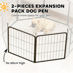 PawHut 2 Piece Dog Pen Expansion Pack for 60cm High Animal Pen with 3 Connecting Stakes