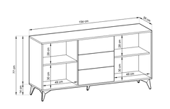 Diamond Large Sideboard Cabinet 154cm [Drawers]