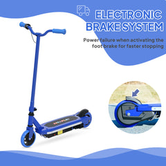 AIYAPLAY Electric Scooter for Ages 6-14, with Colourful Light and Electric Brake, Electric Scooter E Scooter, Up to 10 KM/H & 8 KM, Blue