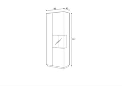 Silke 13 Tall Display Cabinet 80cm