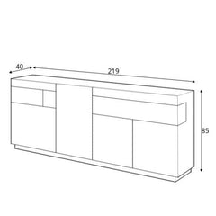 Silke 25 Sideboard Cabinet 219cm