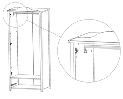 Luna LN-01 Hinged Wardrobe 85cm