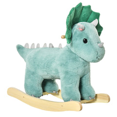 HOMCOM Plush Ride-On Rocking Dinosaur, with Sound - Green