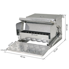 PawHut 11.5KG Automatic Chicken Poultry Feeder Rat Proof Treadle Self Opening with Galvanized Steel and Aluminium