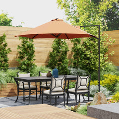 Outsunny 2.5M Garden Cantilever Parasol, Offset Roma Patio Umbrella Hanging Sun Shade Canopy Shelter with 360√Ç¬∞ Rotation and Cross Base, Orange