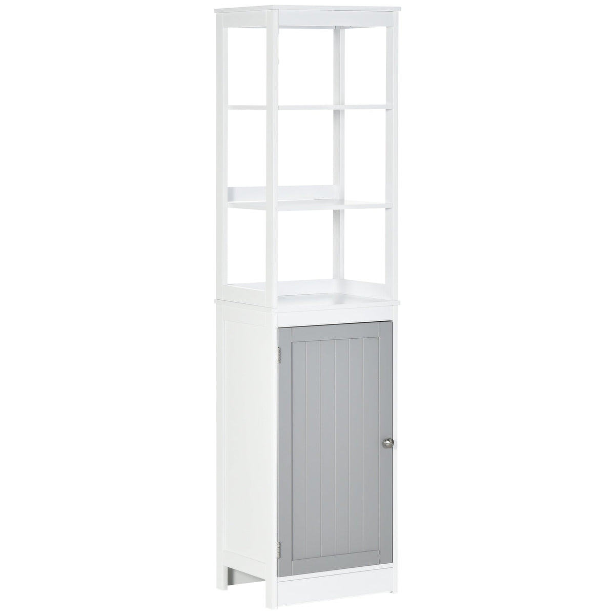 kleankin Tall Bathroom Cabinet Free Standing Slimline Cupboard Tallboy Unit Storage Organiser for Bathroom, Living Room, Kitchen