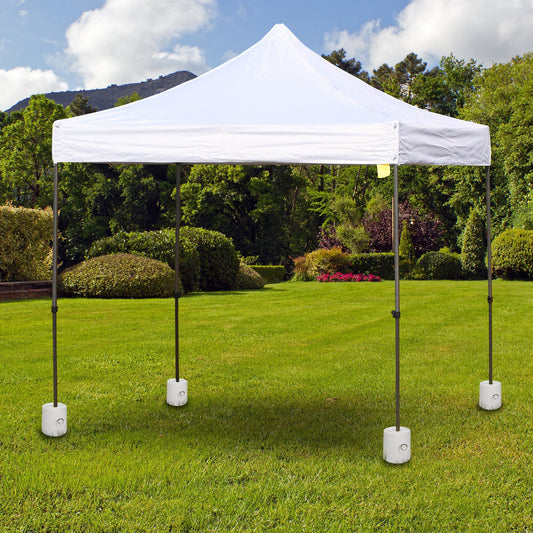 Outsunny 4 Pack 36 kg Gazebo Weights, Canopy Tent Weights with Rapid Clip, Gazebo Leg Weights Fill with Sand or Water, White