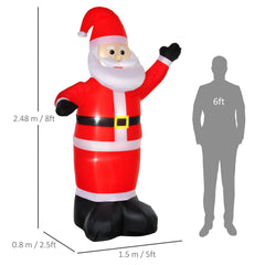 HOMCOM 8ft Inflatable Christmas Santa Claus Xmas Decoration with LED Holiday Air Blown Yard Outdoor D√É¬©cor