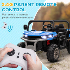 HOMCOM 12V 2 Seater Kids Electric Ride-On Car with Electric Bucket, Remote Control - Blue