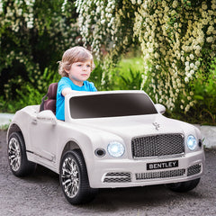 HOMCOM Bentley Mulsanne Licensed Kids Electric Ride-On Car, with Remote Control. LED lights, Music - White