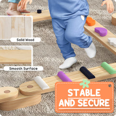 AIYAPLAY Wooden Balance Beam for Kids, Balance, Coordination, Agility