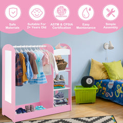 Kids Dress up Storage with Mirror-Pink