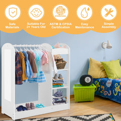 Kids Dress up Storage with Mirror-White