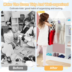 Kids Dress up Storage with Mirror-White