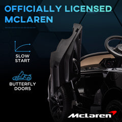 سيارة كهربائية للأطفال مرخصة من HOMCOM McLaren، مع جهاز تحكم عن بعد - أسود