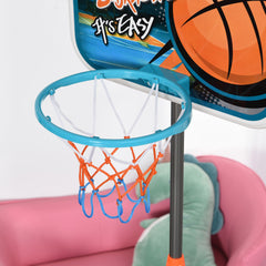 HOMCOM Kids Basketball Hoop and Stand Portable Basketball Stand Set w/ Ball Pump Netting Backboard Adjustable Height from 126 cm to 158 cm