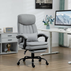 Vinsetto Office Chair, Ergonomic Desk Chair with 6-Point Vibration Massage and Lumbar Heating, Computer Chair with Lumbar Support Pillow, 155√Ç¬∞ Reclining Back and Footrest, Grey