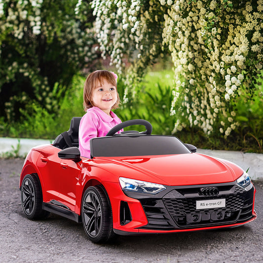 HOMCOM Audi Licensed 12V Kids Electric Ride-On, with Remote Control, Suspension System, Lights, Music, Motor - Red