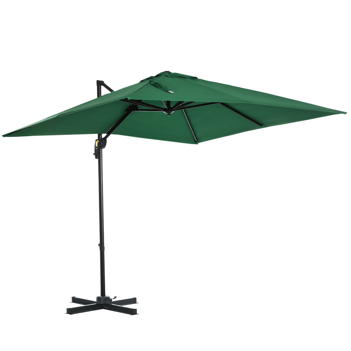 Outsunny Square Umbrella Parasol W/360√Ç¬∞ Rotation, 245Lx245Wx248H cm-Green