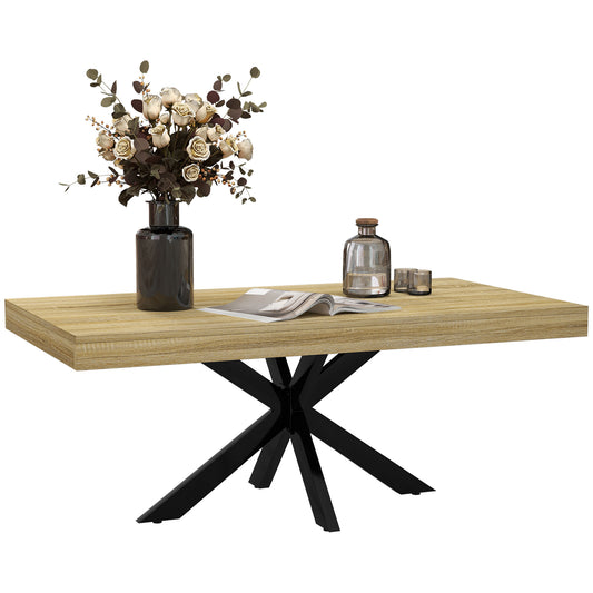 HOMCOM Bold Rustic Block Coffee Table - Wood-Effect