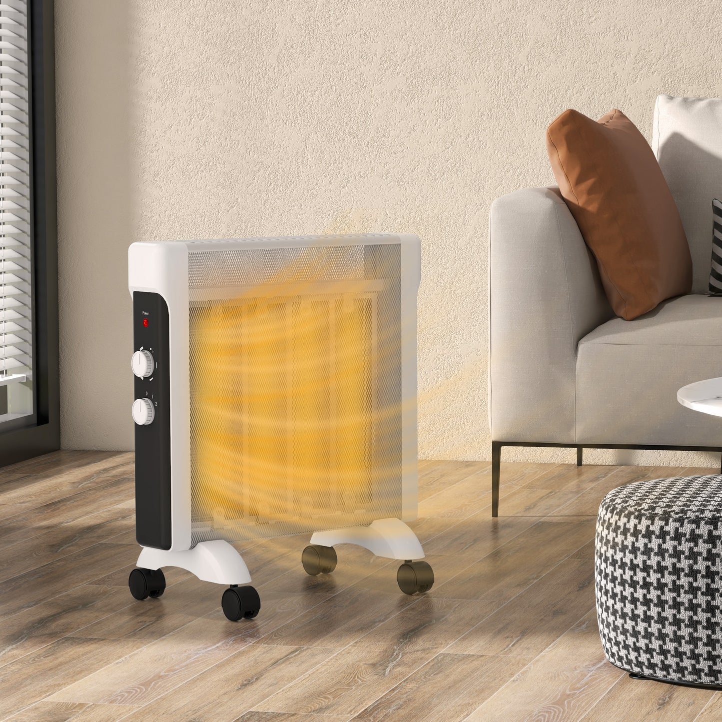 HOMCOM 2kW Electric Heater, 10-45√¢‚Äû∆í Temperature - White