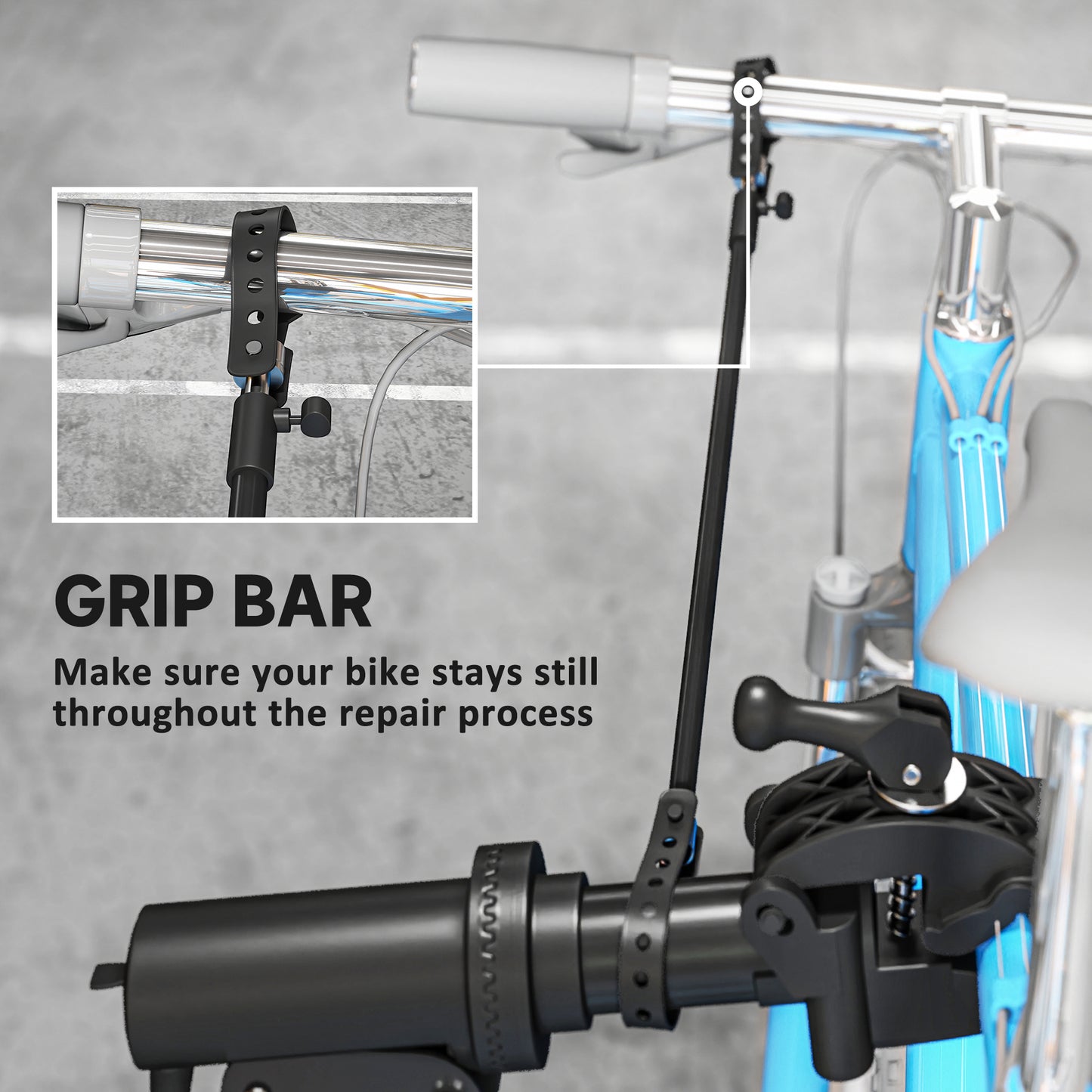 HOMCOM Bike Repair Stand, Heavy Duty Bike Stand for Maintenance, Max Load 40kg, Height Adjustable, Foldable and 360√Ç¬∞ Rotatable for Road Bike, Mountain Bike, E-Bike