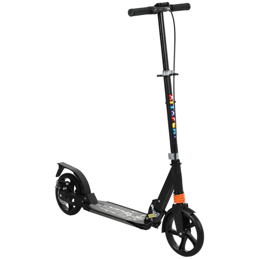 AIYAPLAY Kids Scooter with Four-Level Adjustable Handlebar, Dual Brake System, 200mm Wheels, ABEC-7 Bearings, Black