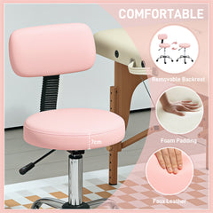 HOMCOM 360√Ç¬∞ Swivel Seat Salon Stool - Pink