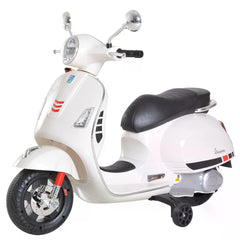 HOMCOM Kids Ride On Vespa Motorcycle W/LED Lights - White