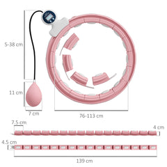 SPORTNOW Smart Weighted Hula Hoop, Massage Hula Ring with 16 Detachable Knots, 360√Ç¬∞ Auto-Rotating Ball and Digital Counter