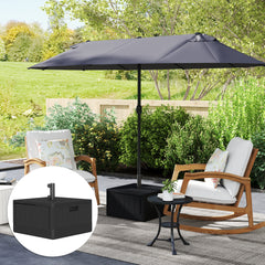 Outsunny Garden Parasol Base Outdoor Umbrella Stand with Wheels Handles, Garden Umbrella Base, Filled Up to 80kg with Stand or 50kg with Water for 38, 48 mm Poles, Black