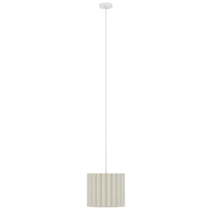 HOMCOM Linen Pendant Light, Modern Wave Ceiling Light Shade, E27 Lampshade for Living Room, Bedroom, Kitchen, Hallway, White