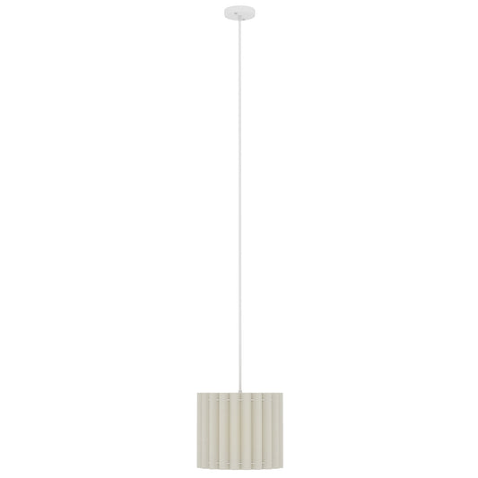 HOMCOM Linen Pendant Light, Modern Wave Ceiling Light Shade, E27 Lampshade for Living Room, Bedroom, Kitchen, Hallway, White