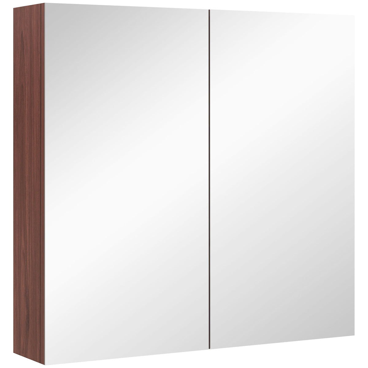 kleankin Double Door Bathroom Mirror Cabinet, Wall Mounted Bathroom Storage Cabinet, Soft Closing, 63L x 60Hcm