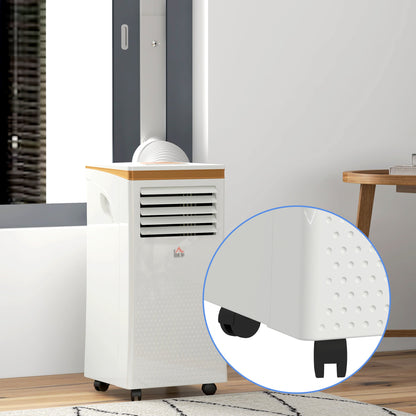 HOMCOM Portable Air Conditioner 7000 BTU, 4-in-1 Mobile Air Conditioning Unit with Cooling, Fan, Dehumidifier & Sleep Mode, LED Display, Remote Control, 24H Timer, Window Kit for Rooms up to 26√£≈Ω¬°