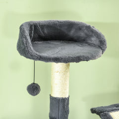 PawHut 177cm Cat Tree with Scratching Post, Hammock, Cat House - Dark Grey