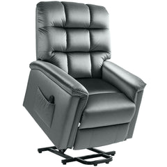 HOMCOM Velvet-Feel Electric Lift Recliner Chair - Dark Grey