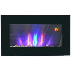 HOMCOM 1000W/2000W Electric Wall Fireplace w/ LED Flame Effect Timer Remote Sleek Stylish Safe Home Heating 20-25√£≈Ω¬°