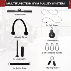 SPORTNOW Cable Machine Pulley System, Lats Pull Down System, with DIY Loading Weight Pin