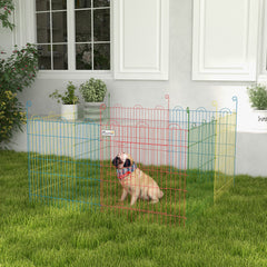 PawHut Pet Playpen Crate, with Eight Panels, Door, for Indoors and Outdoors, 60H x â156cm