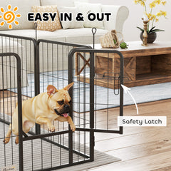 PawHut 12 Panels Heavy Duty Dog Playpen with Doors, for Small Dogs, 60cm High, Black