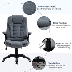 Vinsetto Ergonomic Office Chair Comfortable Desk Chair with Armrests Adjustable Height Reclining and Tilt Function Dark Grey