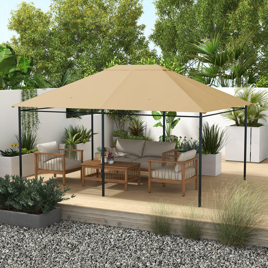 غطاء بديل لمظلة Gazebo مقاس 3 × 4 أمتار من Outsunny، غطاء بديل لسقف Gazebo (الغطاء العلوي فقط)، لون كاكي