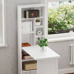 HOMCOM Three-Part Work Desk, with Storage and Writing Board - White