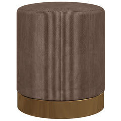 HOMCOM Soft Padded Corduroy Footstool - Light Brown