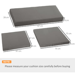 Outsunny Outdoor Cushion Pad Set for Rattan Furniture, 7 Piece Garden Furniture Cushions, Patio Conversation Set Cushions, Lightweight and Durable, Grey