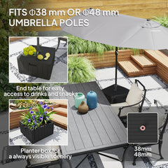 Outsunny Garden Parasol Base Outdoor Umbrella Stand with Wheels Handles, Garden Umbrella Base, Filled Up to 80kg with Stand or 50kg with Water for 38, 48 mm Poles, Black