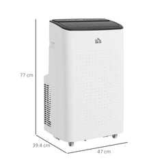 HOMCOM 14000 BTU Mobile Air Conditioner for Room up to 35m√Ç¬≤, Smart Home WiFi Compatible, with Dehumidifier, Fan, 24H Timer